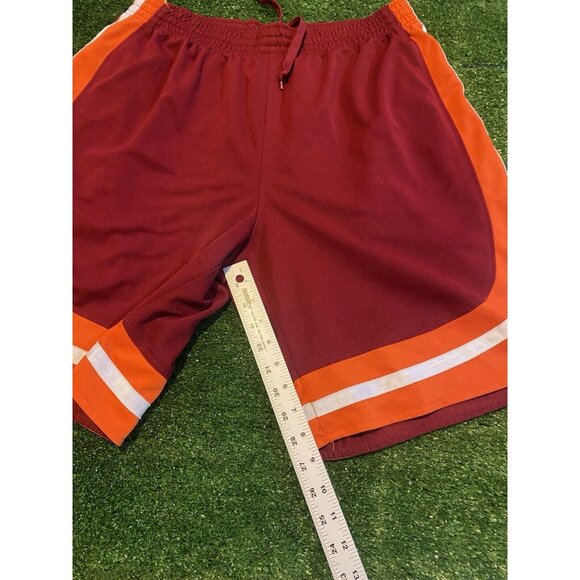 Virginia Tech Hokies shorts mens large red orange adidas basketball VT 24 - Picture 8 of 9